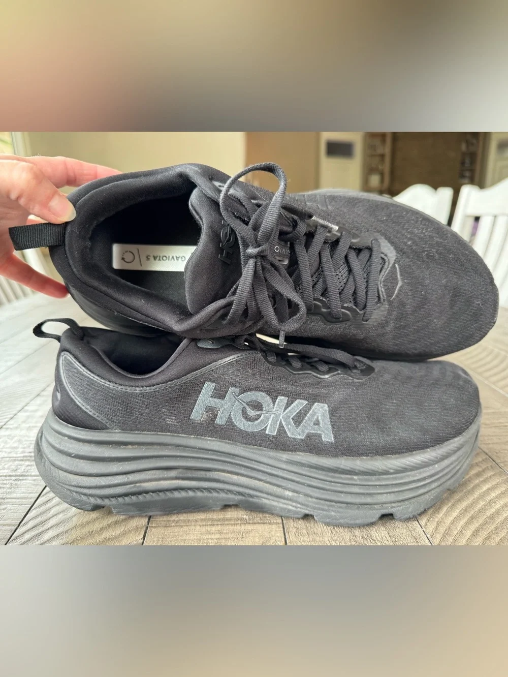 Hoka - HOKA One One Gaviota 5 Black Running Shoe Men’s Size 10 2E (Wide)